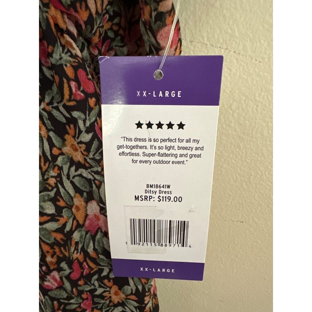 NWT BB Dakota by Steve Madden Ditsy Floral Boho Dress size XXL Sheer Cottage - Picture 6 of 8